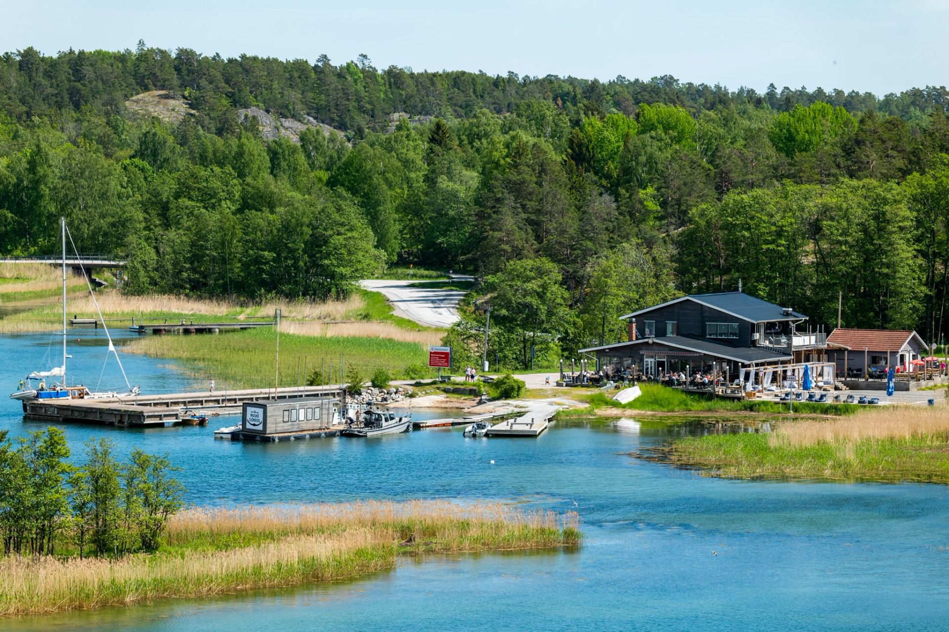 Aerial view of Muskö Sjökrog and the archipelago