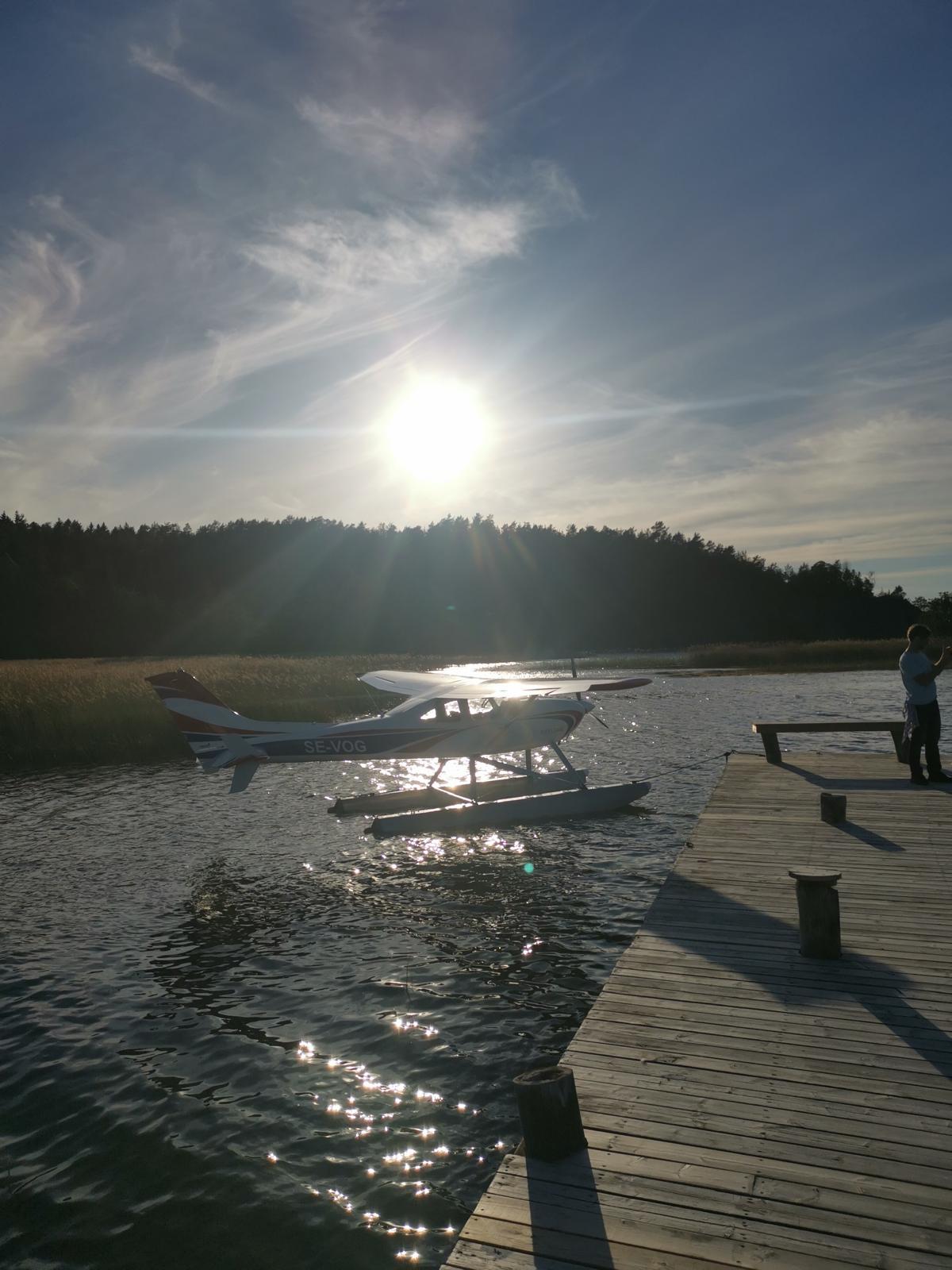 Seaplane moored at the Muskö dock